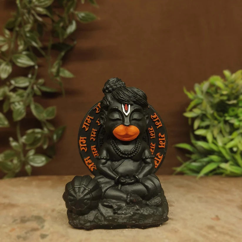 Meditating Lord Bal Hanuman Black sindoori