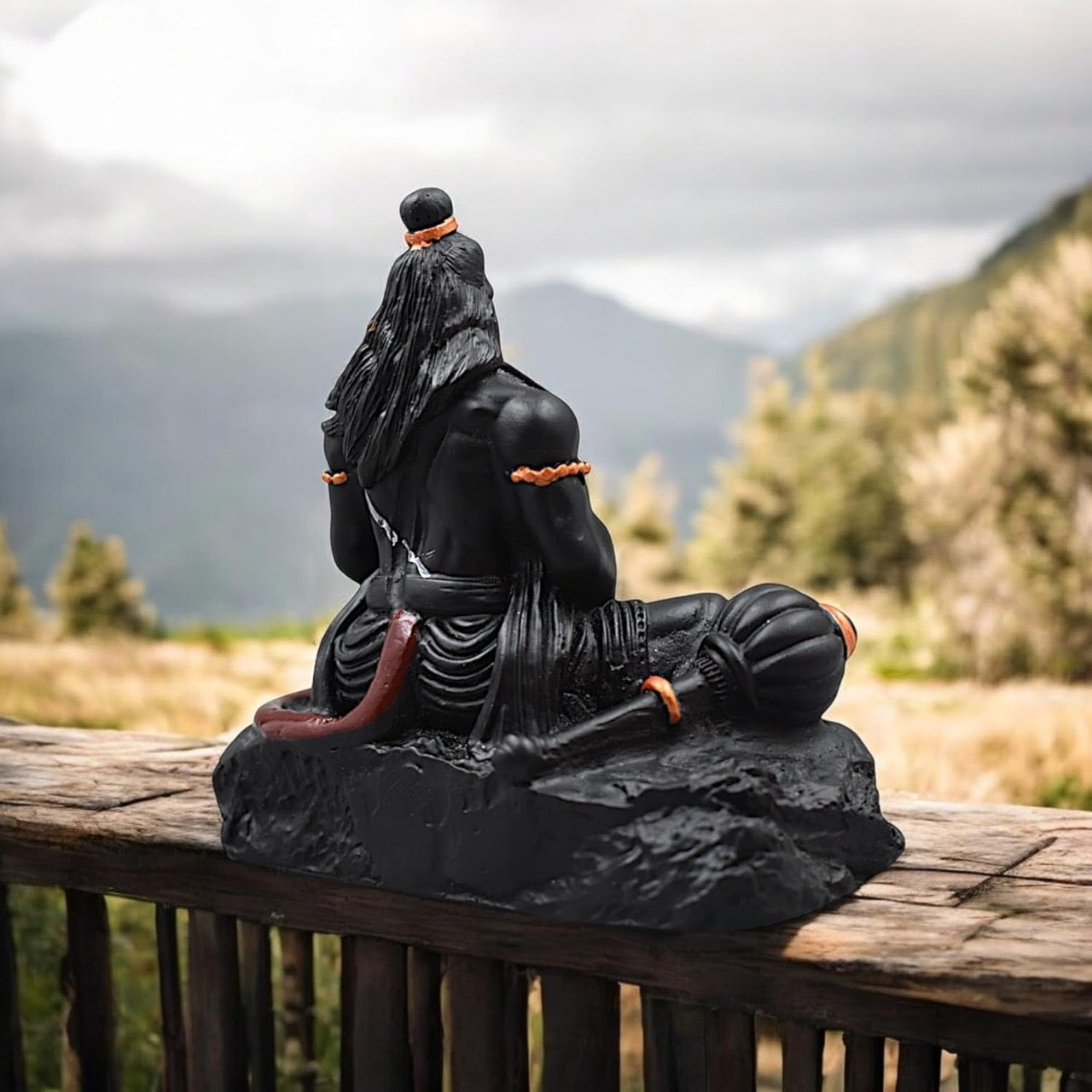 Meditating Lord Hanuman Black
