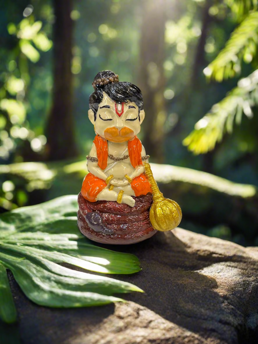 Bal Hanuman sitting idol multi coloured