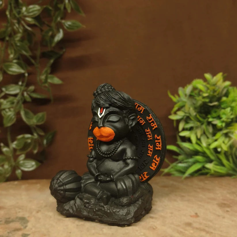 Meditating Lord Bal Hanuman Black sindoori